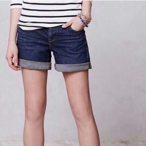 Anthro Pilcro Stet Cuffed Denim Shorts size 25